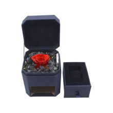 Customized Design Luxury Drawer Gift Packaging Box Packaging Drawer Box Rose Flower decorate music box